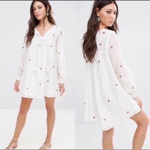 Tularosa silk star embroidered dress